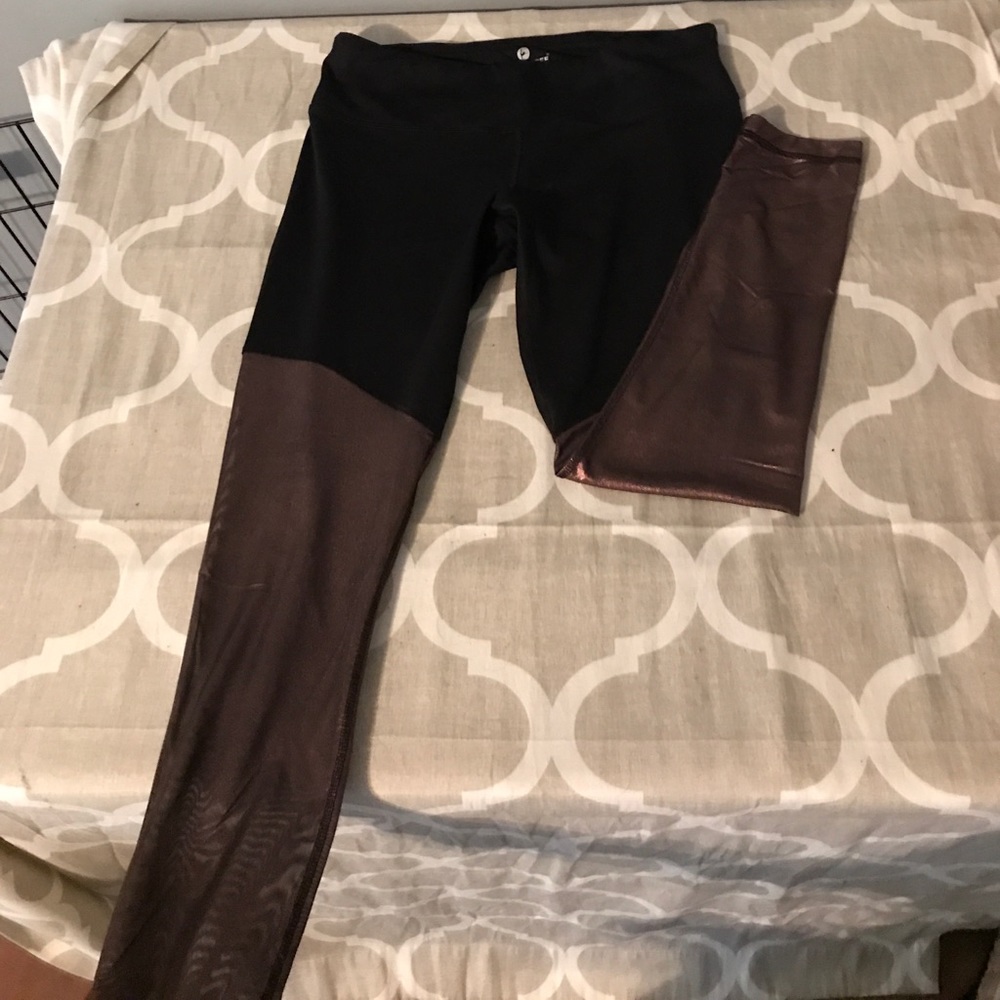 Rose gold bottom leg mesh leggings