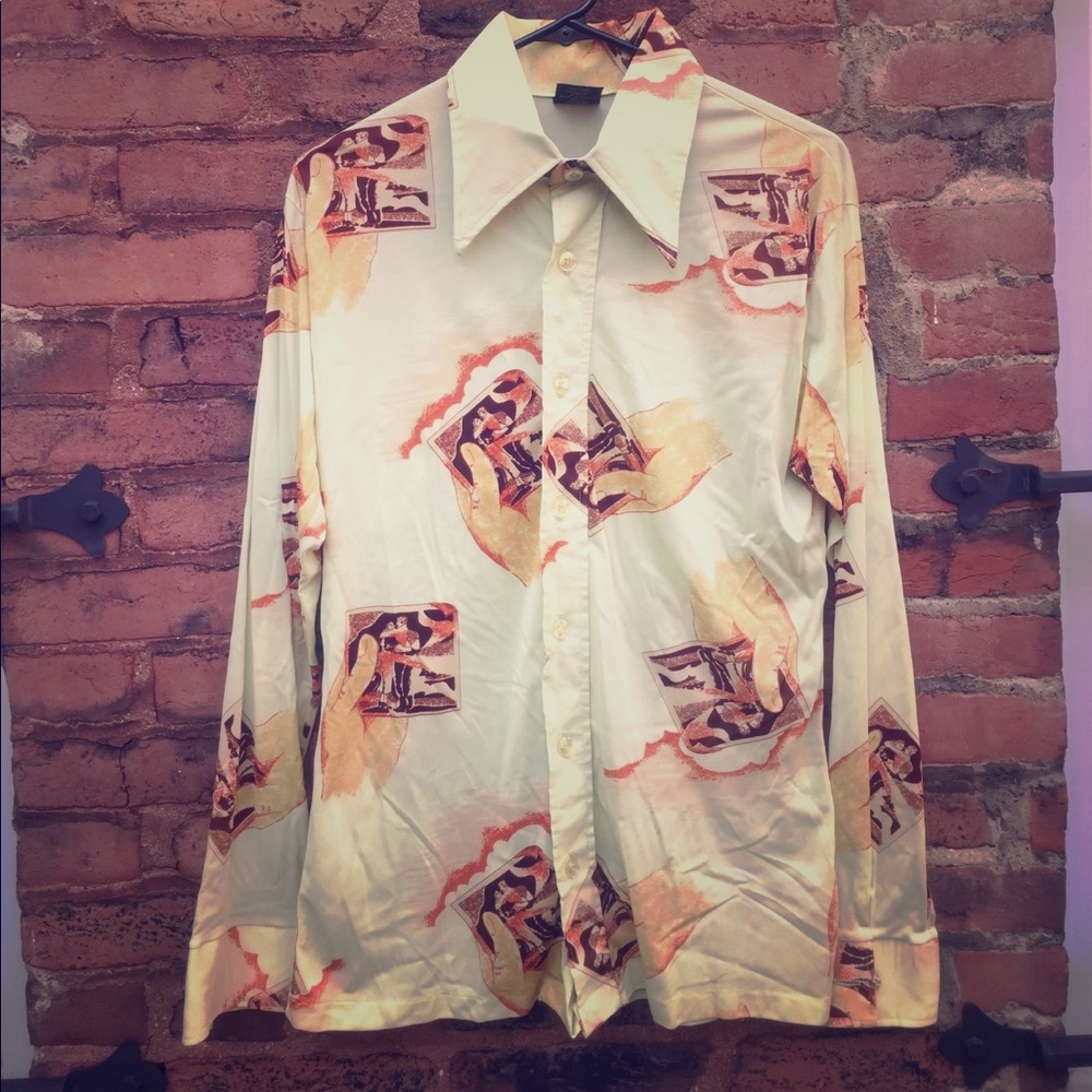 1970s vintage printed men's shirt
