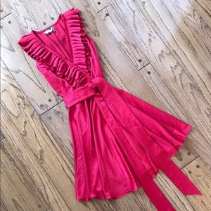 SOFT RED WRAP DRESS