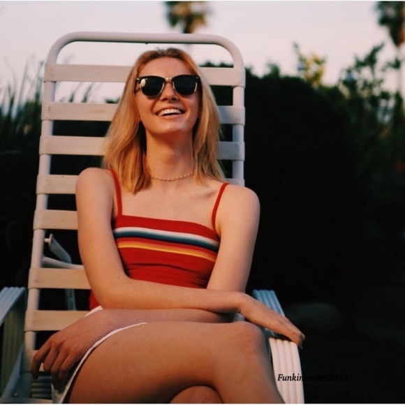 Brandy Melville Tops - Red Rainbow Faye Tank