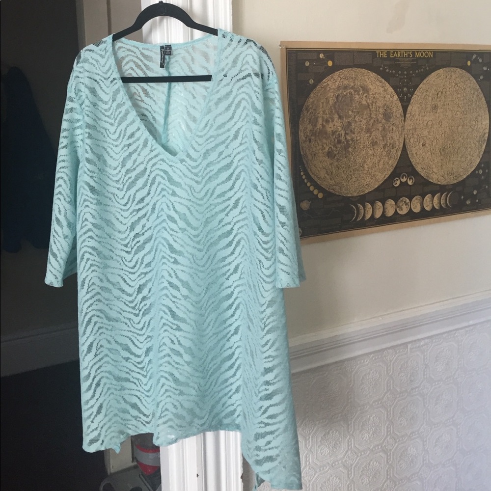 Sheer zebra print beach cover up- like new