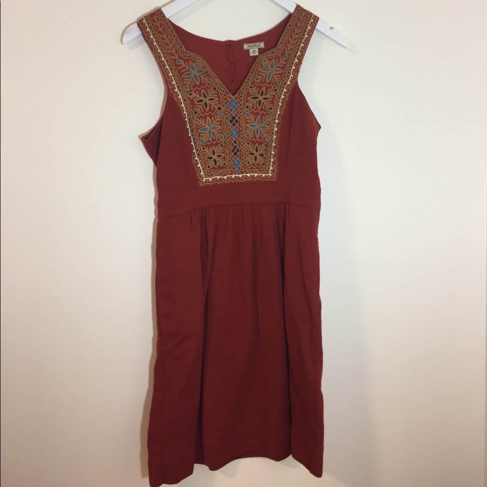 Lucky Brand Embroidered Detail Collar Dress