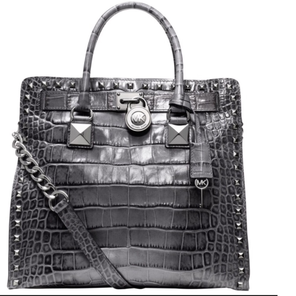 EUC Croc embossed Gray large M.K. Bag