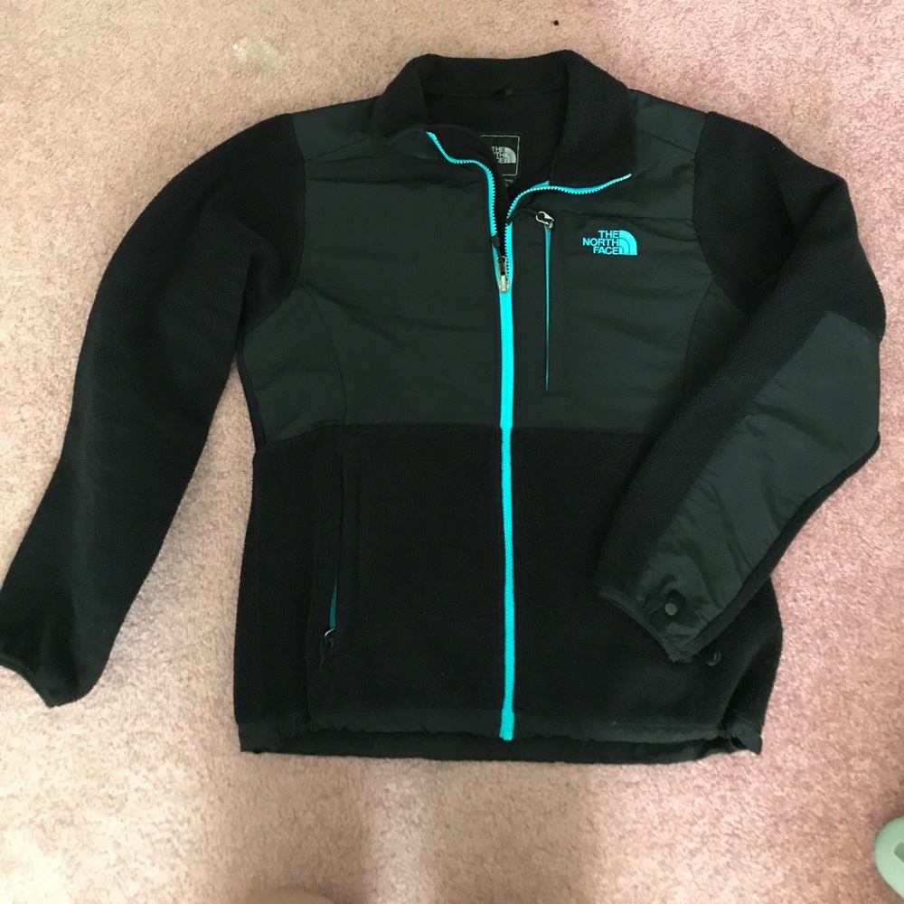 North Face Denali Fleece Black and Blue Zip