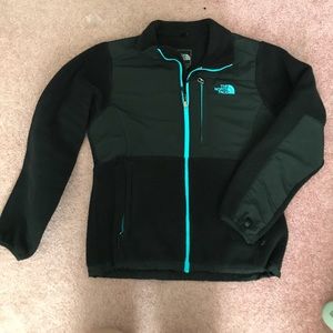North Face Denali Fleece Black and Blue Zip