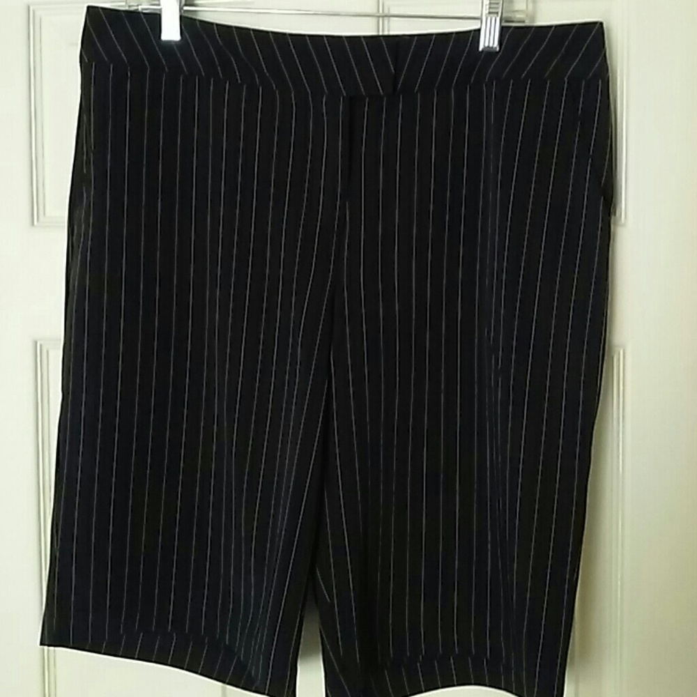 Black pin stripe golf shorts
