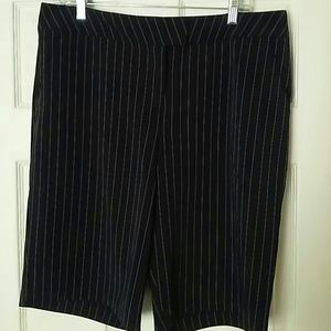 Black pin stripe golf shorts
