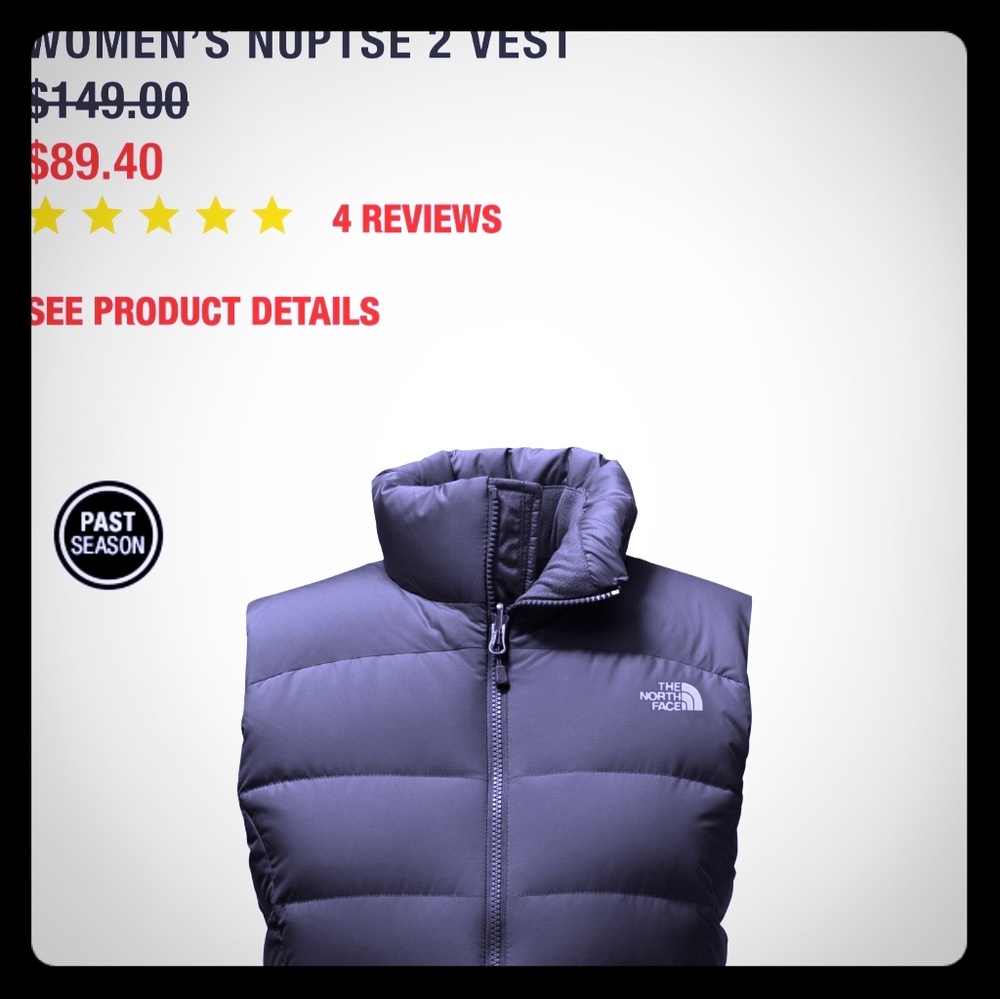 Women's size Medium 700 The North Face Down Vest