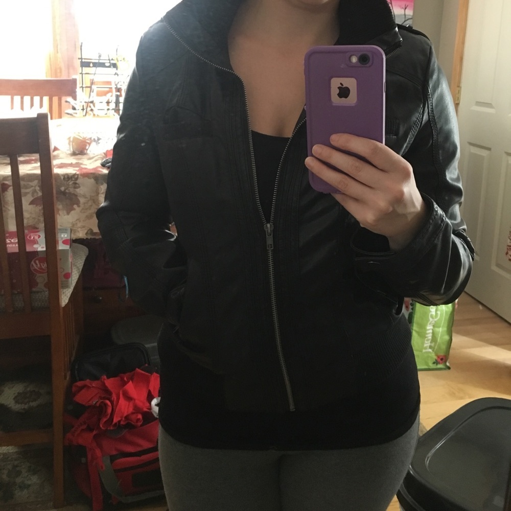 Xhiliration black leather jacket