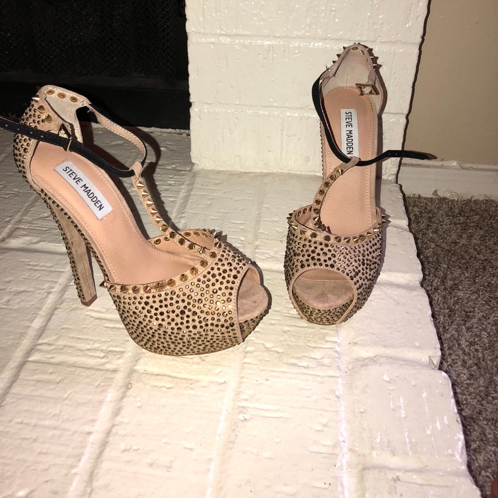 Steve Madden Gold Spike Heels
