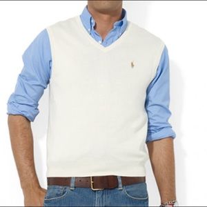 MEN's POLO Cream Sweater Vest