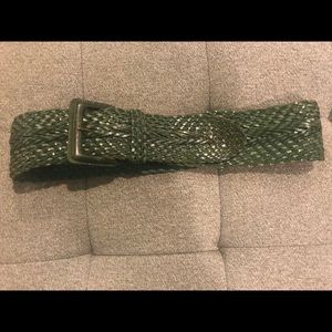 Leather braided belt