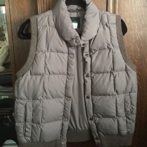 Quilted Puffer J. Crew Vest Taupe Medium