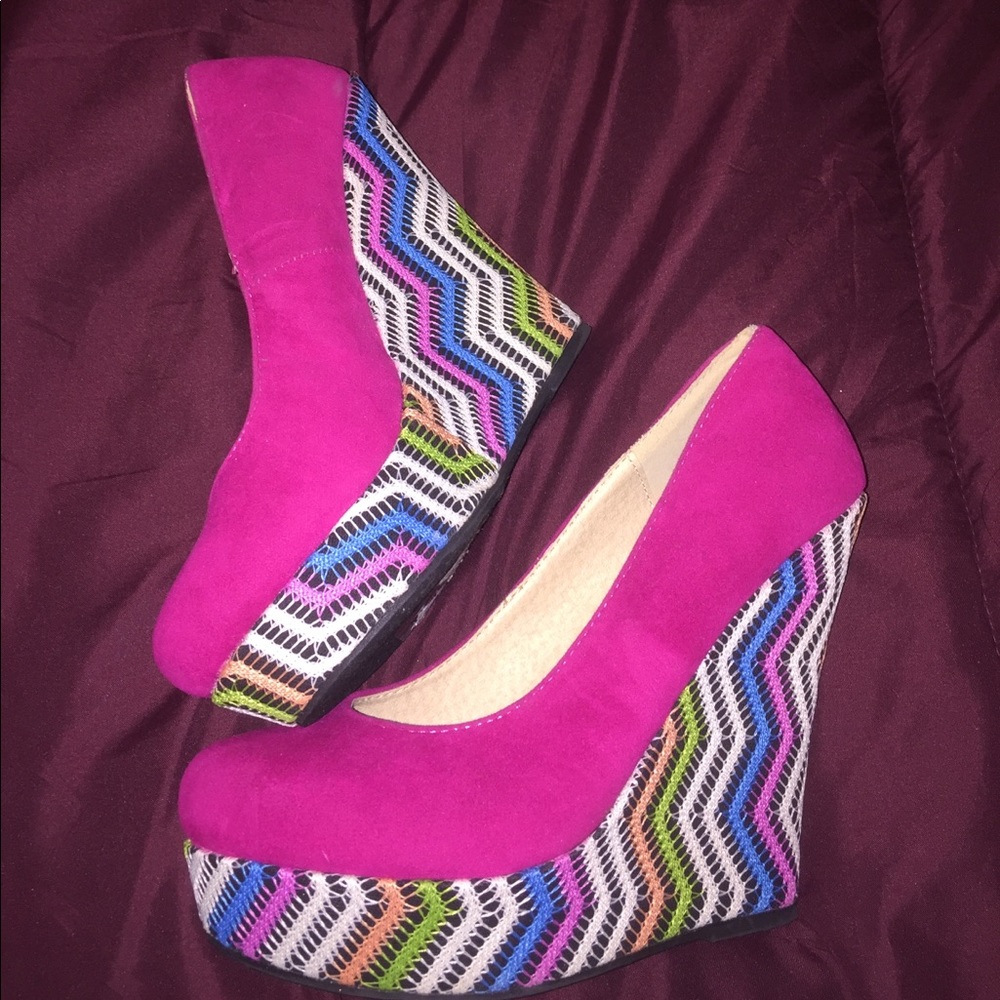 Bright multi colored heels