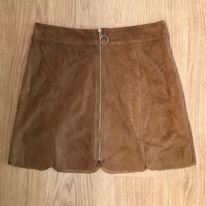 Faux suede skirt