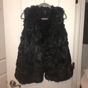 Black Faux Fur Vest