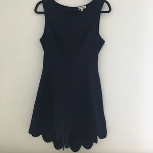 Navy Scalloped Romper