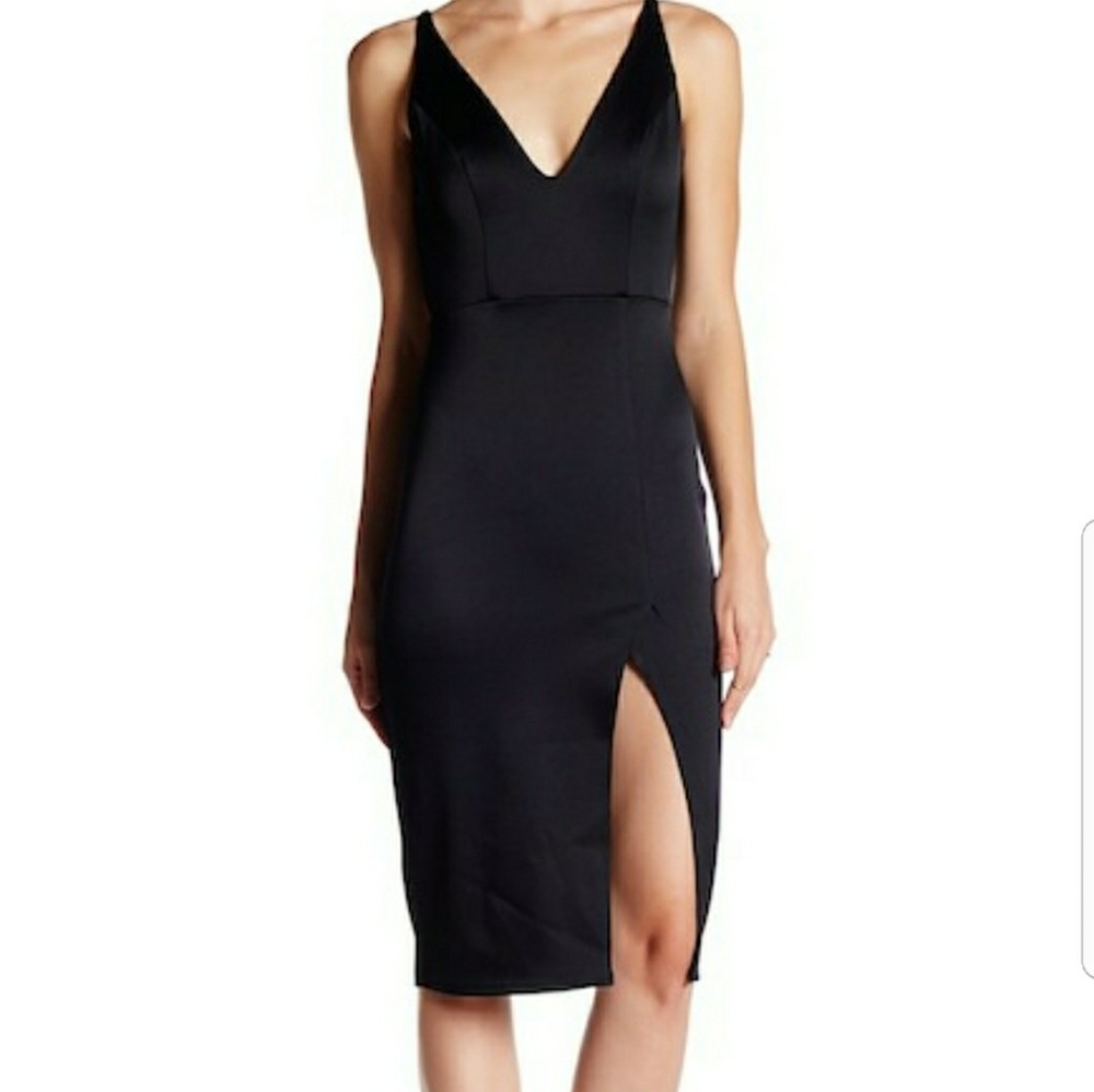 Stunning Bodycon Black ABS Dress (Small)