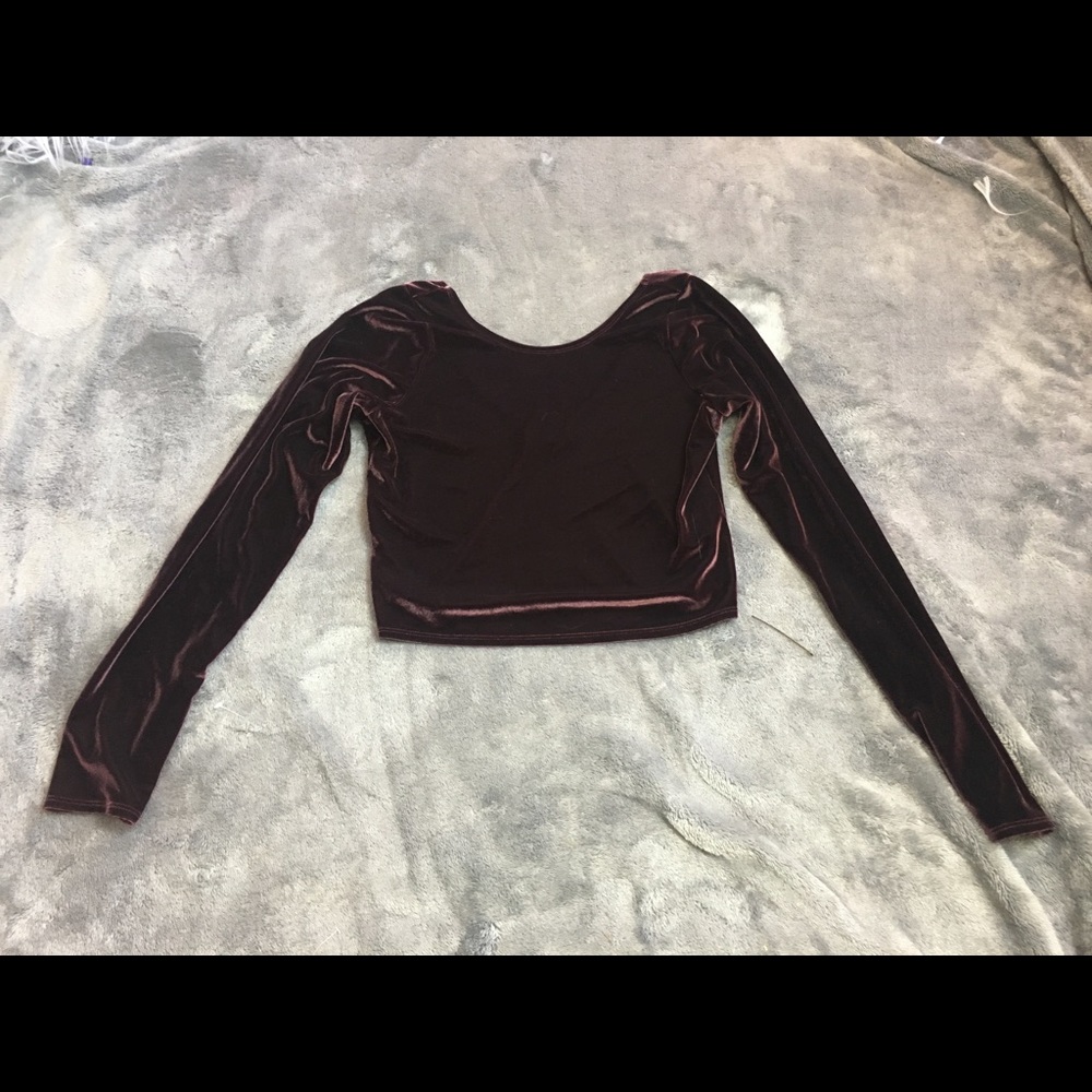 Abercrombie & Fitch Burgundy Velvet Crop Top
