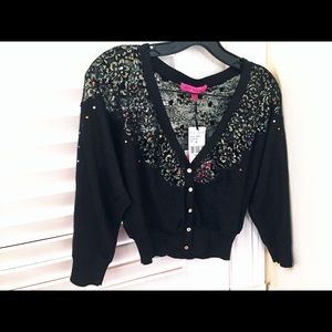 Betsey Johnson Black Cardigan