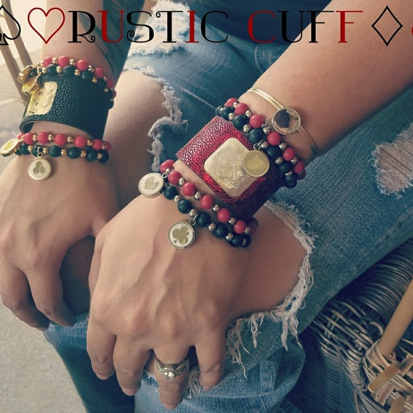 One of a Kind Rustic Cuff Stack - Picture 1 of 6