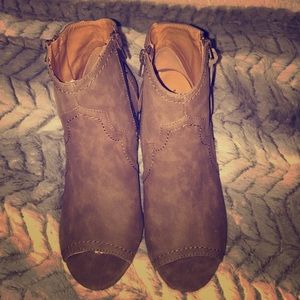 Open-toed bootie heels, heels