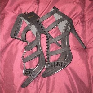 Black strappy heel
