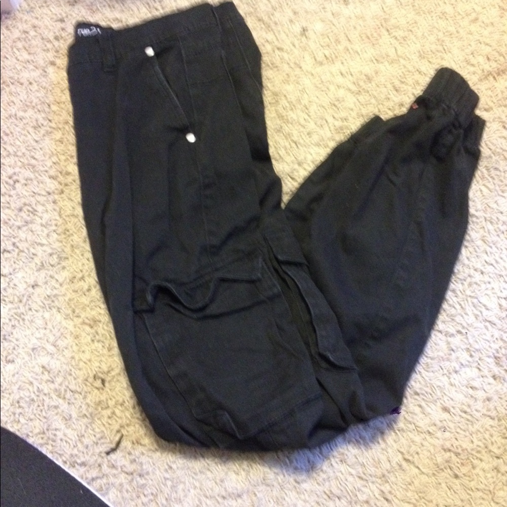 Black army type jogger pants