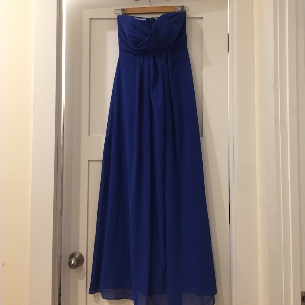 Royal Blue Strapless Bill Levkoff Gown