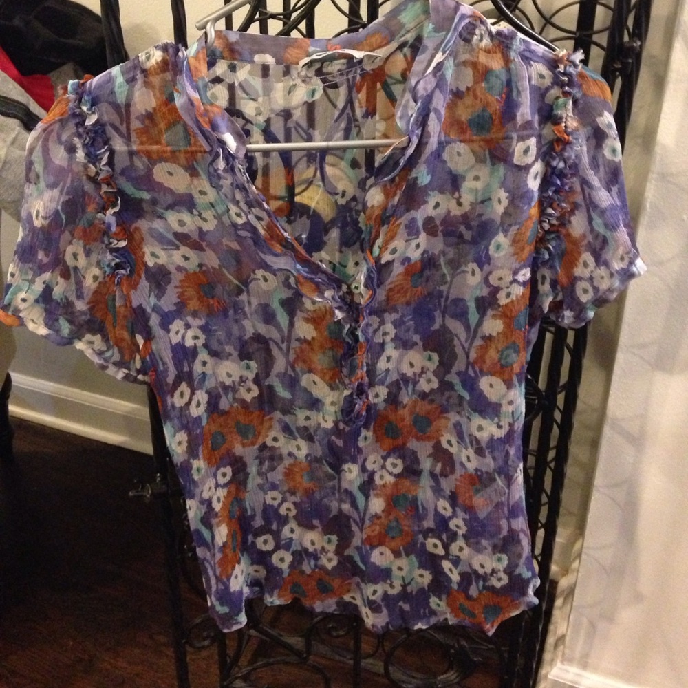 Short Sleeve Floral Blouse