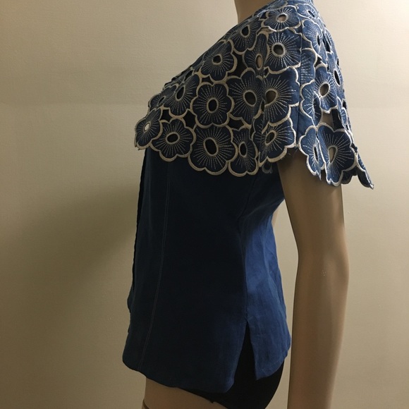 ⤵️ Embroidered Irish Linen Blouse/Top - Picture 6 of 8