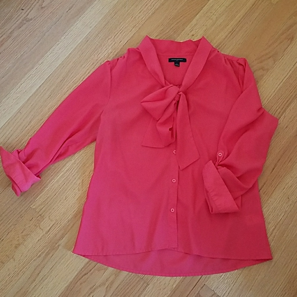 Coral Tie Blouse