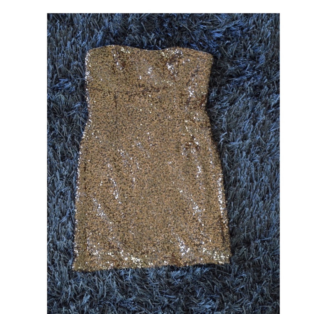 Bronze/Rose Gold sequin mini dress - Picture 7 of 7