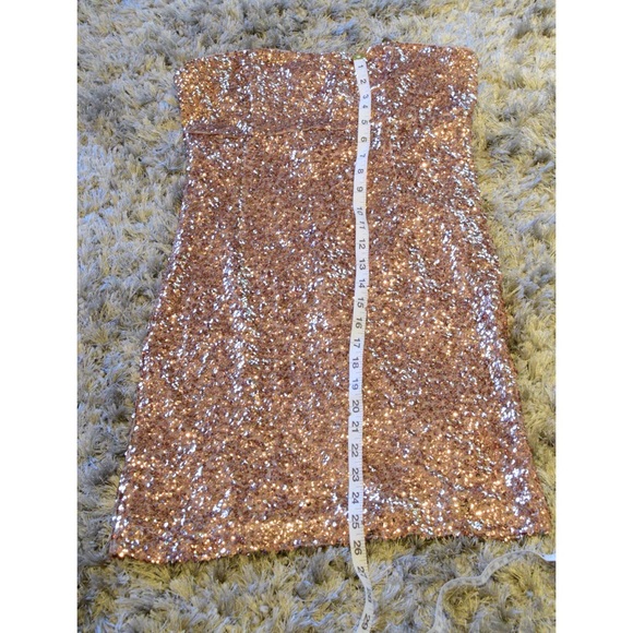 Bronze/Rose Gold sequin mini dress - Picture 4 of 7