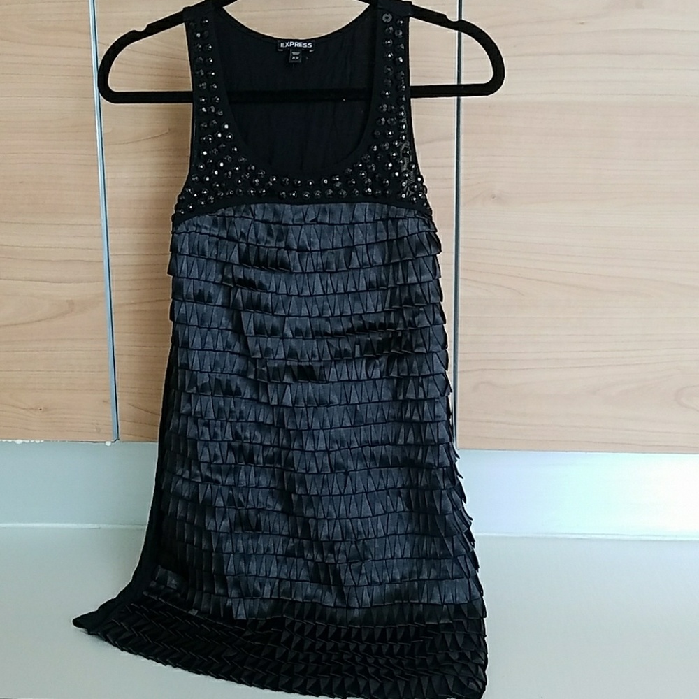 *LAST CHANCE* Express black bead and ribbon party dress