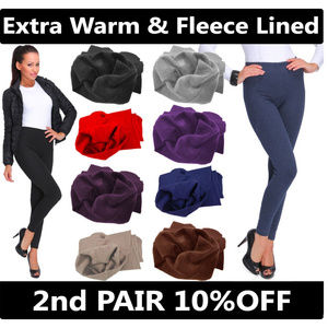 SALENavy Blue Fleece Fur Lined Leggings
