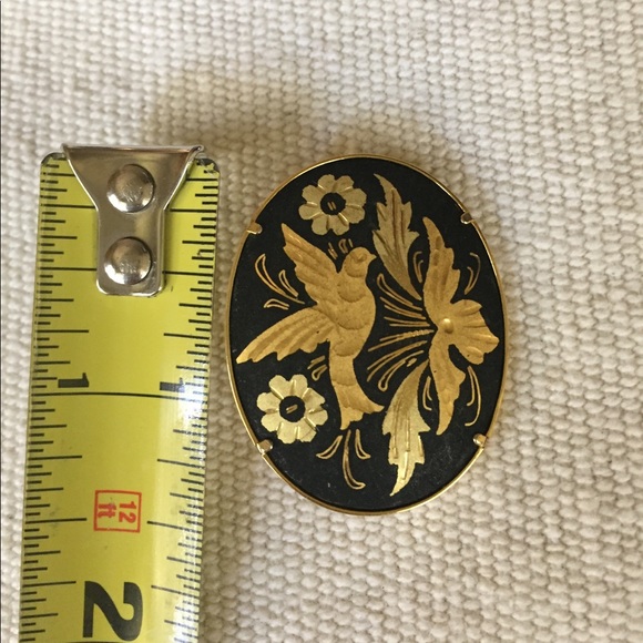 Vintage cloisonné pin and clip earrings - Picture 7 of 7