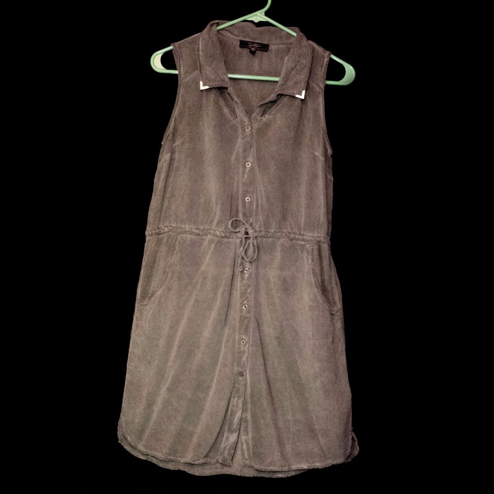 Jessica Simpson Distressed Olive Green Dress