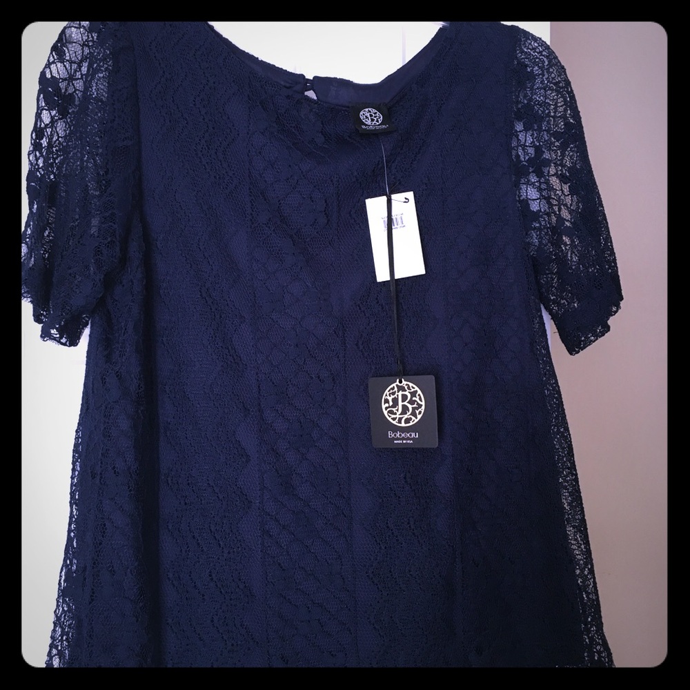 Navy blue lace top
