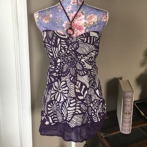 🌺 NWT Purple Floral Print Halter Top