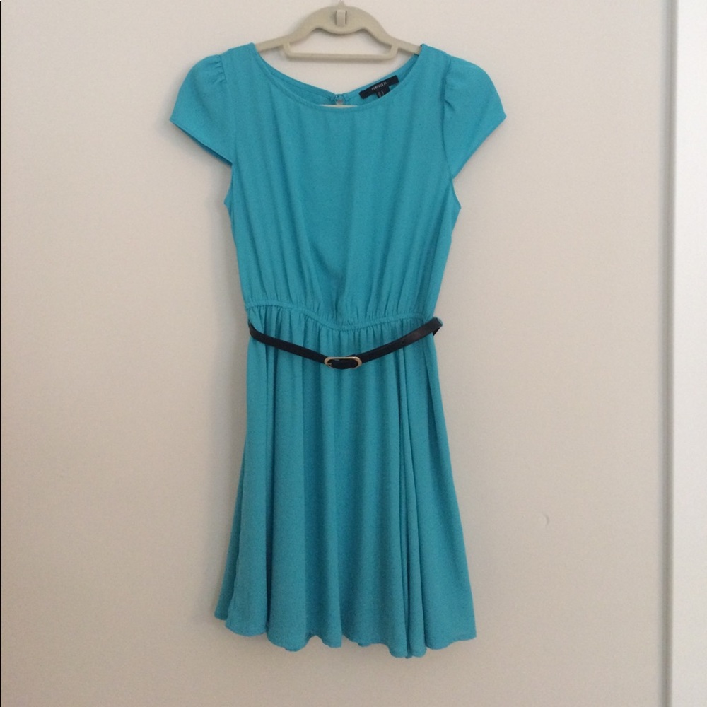 Forever 21 Teal Chiffon Dress