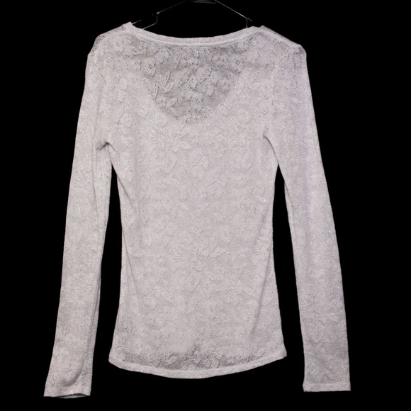 Express Thin Lacey Longsleeve Blouse - Picture 2 of 4