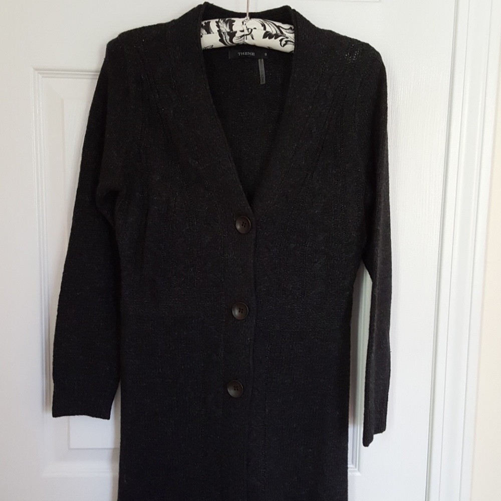 Womens Long Gray Cardigan