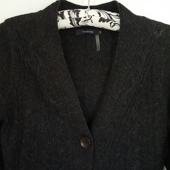 Womens Long Gray Cardigan - Picture 2 of 3