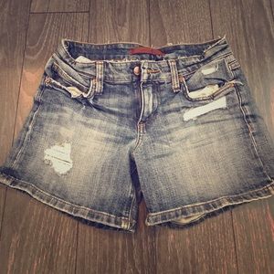 Joe's Destroyed denim medium wash shorts