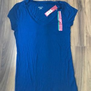 Royal blue v-neck shirt