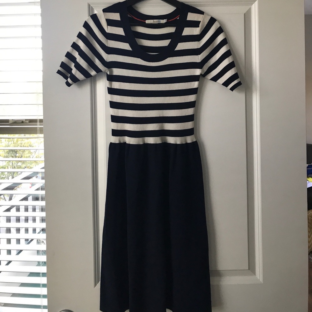 Blue and white dress
