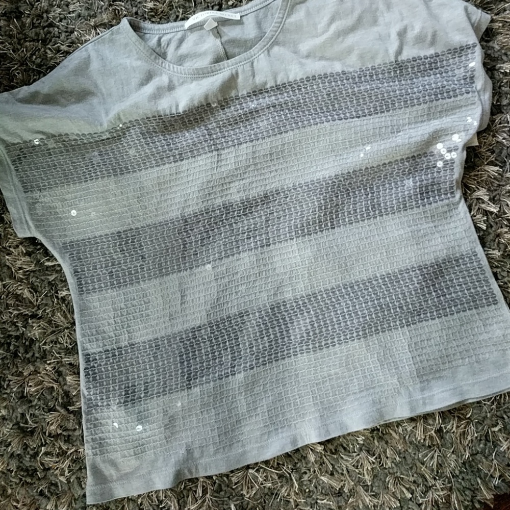 Victoria's Secret sequin gray shirt