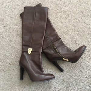 Michael Kors Brown Leather Heeled Boots