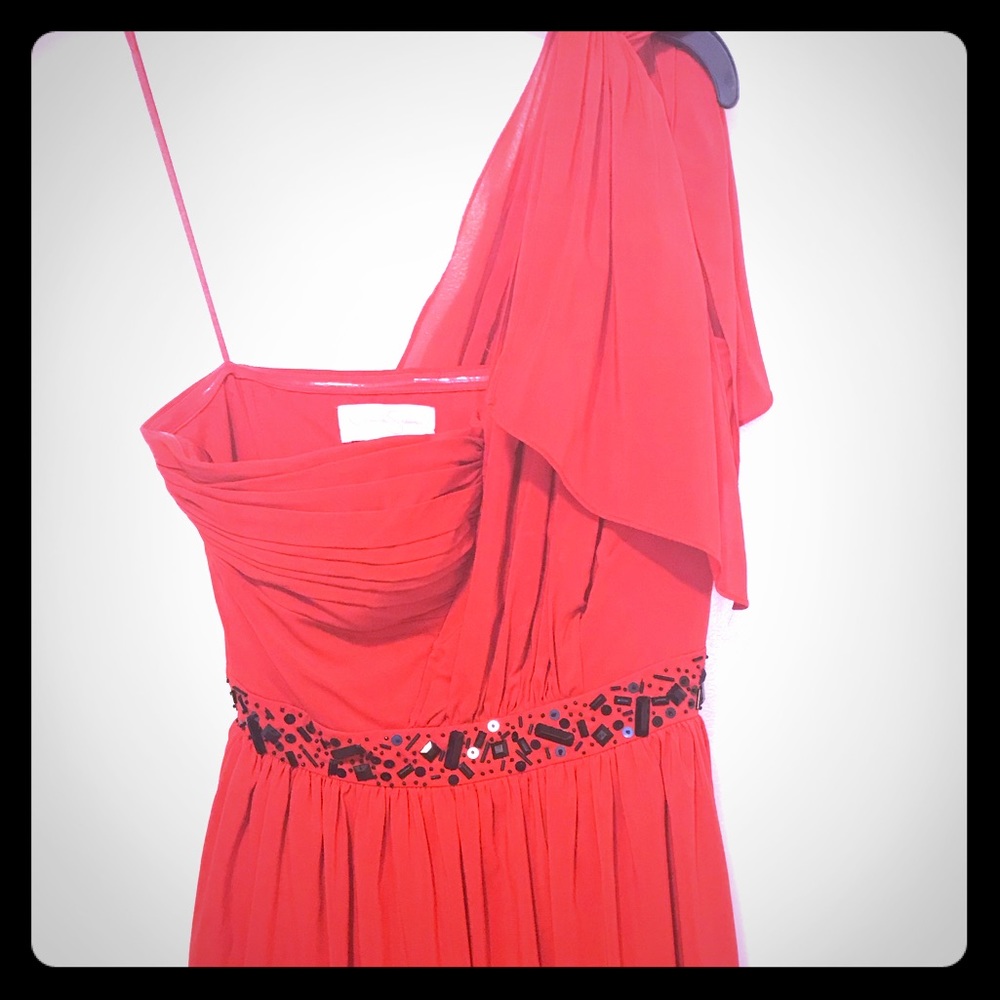 JESSICA SIMPSON Red One Shoulder Mini Dress